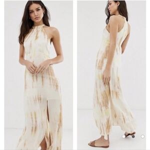 Stradivarius halter slit front maxi dress